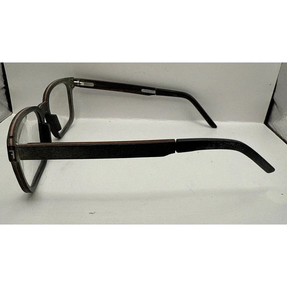 Feb31st Damien 54-18-140 Red Grey Eyeglasses Frames Wood Italy $729 Feb 31st